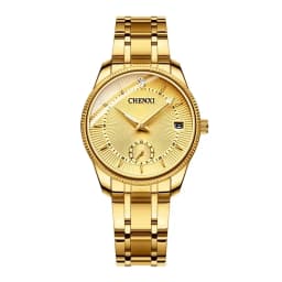 CHENXI Top Brand Luxury Golden Quartz Watch for Couple Fashion Creative Women and Men Wristwatch with Calendar Elegant Lady Gift