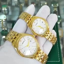 CHENXI Top Brand Luxury Golden Quartz Watch for Couple Fashion Creative Women and Men Wristwatch with Calendar Elegant Lady Gift