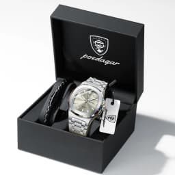 POEDAGAR Couple Watches Square Men's Watches Waterproof Luminous Date Week Stainless Steel Quartz Man Wristwatch with Box Gift