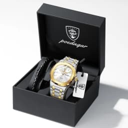 POEDAGAR Couple Watches Square Men's Watches Waterproof Luminous Date Week Stainless Steel Quartz Man Wristwatch with Box Gift