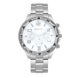 Business Men's Casual Quartz Watches Sets Analog Golden & Silvery Alloy Strap Classic Mens Wrist Watch Sets, Gifts for Men.