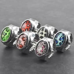 New Gem Flower Clamshell White Dial Can See The Time Finger Watch Casual Fashion Ring Watch