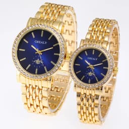 Quartz Couple Watches Ladies Fashion Trend Casual Bracelet Watches Casual Gold Wristwatch Pair