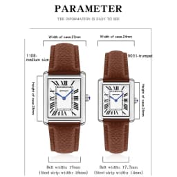 SANDA 1108/9031 Quartz Watch Roman Numeral Stainless Steel Leather Watch Band Brief Lovers Waterproof Watch Women's Watches