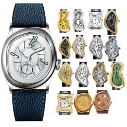 Surrealist Art Melting Clock Watch Unique Soft Time Quartz Wristwatch with Leather Band Creative Fashion Watch for Men Women