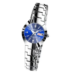 BINBOND Luxury Quartz Watches For Couple Luminous Waterproof Week Display Auto Date Stainless Steel Watch Casual Reloj