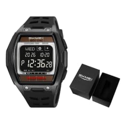 SKMEI 2750 Solar Digital Watch For Men Big Number 5ATM Water Resistant Sports Men Digital Watch EL Light Week Date Outdoor Clock