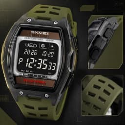 SKMEI 2750 Solar Digital Watch For Men Big Number 5ATM Water Resistant Sports Men Digital Watch EL Light Week Date Outdoor Clock