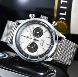 Vintage 1963 Men's Pilot Watch 42mm Retro Quartz Chronograph Waterproof Casual Dress Wristwatch For Couples