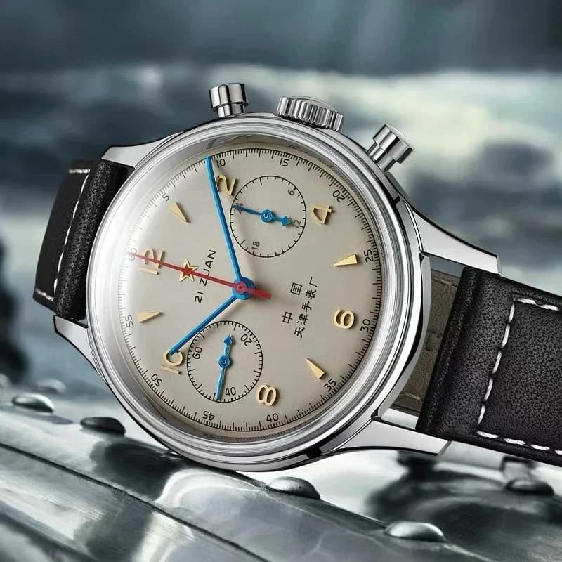 Vintage 1963 Men's Pilot Watch 42mm Retro Quartz Chronograph Waterproof Casual Dress Wristwatch For Couples