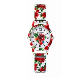 Fashionable Casual Elastic Band Rose Flower Color Women's Quartz Watch Couple's Watch for Men and Women