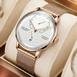 Waterproof Quartz Mens Watch Analog Digital Tempered Glass Double Curved Business Minimalist Wristwatch