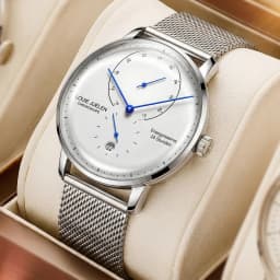 Waterproof Quartz Mens Watch Analog Digital Tempered Glass Double Curved Business Minimalist Wristwatch