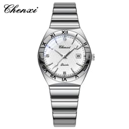 CHENXI Quartz Couple Watch Rhinestone Stainless Steel Watch Luxury Brand Brief Lovers Waterproof Watch Women's Watches