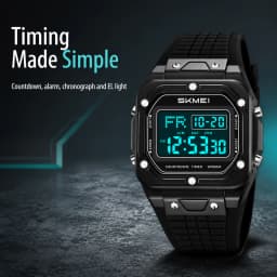 SKMEI 2683 Original Unisex Digital Wristwatch 5Bar Waterproof Women Men Sports Watches EL Backlight Clock Stopwatch Alarm Date