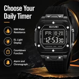 SKMEI 2683 Original Unisex Digital Wristwatch 5Bar Waterproof Women Men Sports Watches EL Backlight Clock Stopwatch Alarm Date