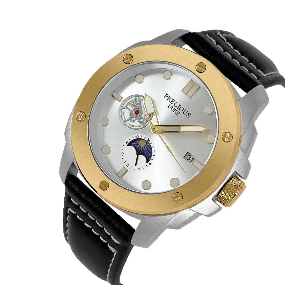 Fashion Casual PRECIUOS DUKE UK Brand Precious Wristwatch Classic Leather Strap Elegant Quartz Watch