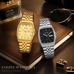 SKMEI 2628 Couple's Quartz Wristwatches 30M Waterproof Men Women Retro Watch Business Unisex Vintage Clock Date Time Chronograph