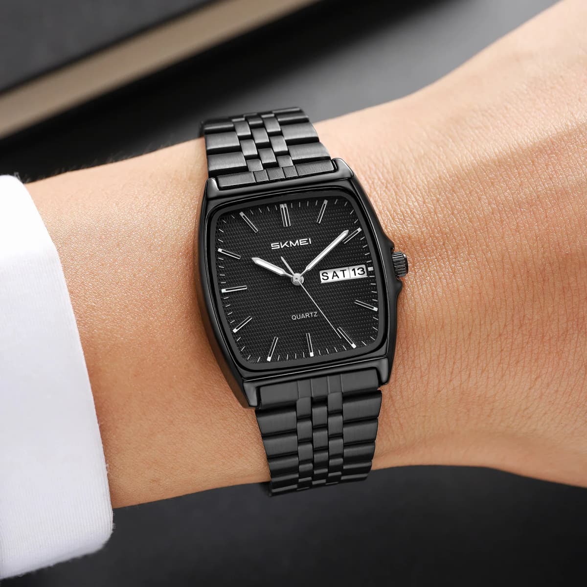 SKMEI 2628 Fashion Quartz Watches Business Men Women Wristwatch 30M Waterproof Luxury Clock Unisex Date Aluminium Alloy Case