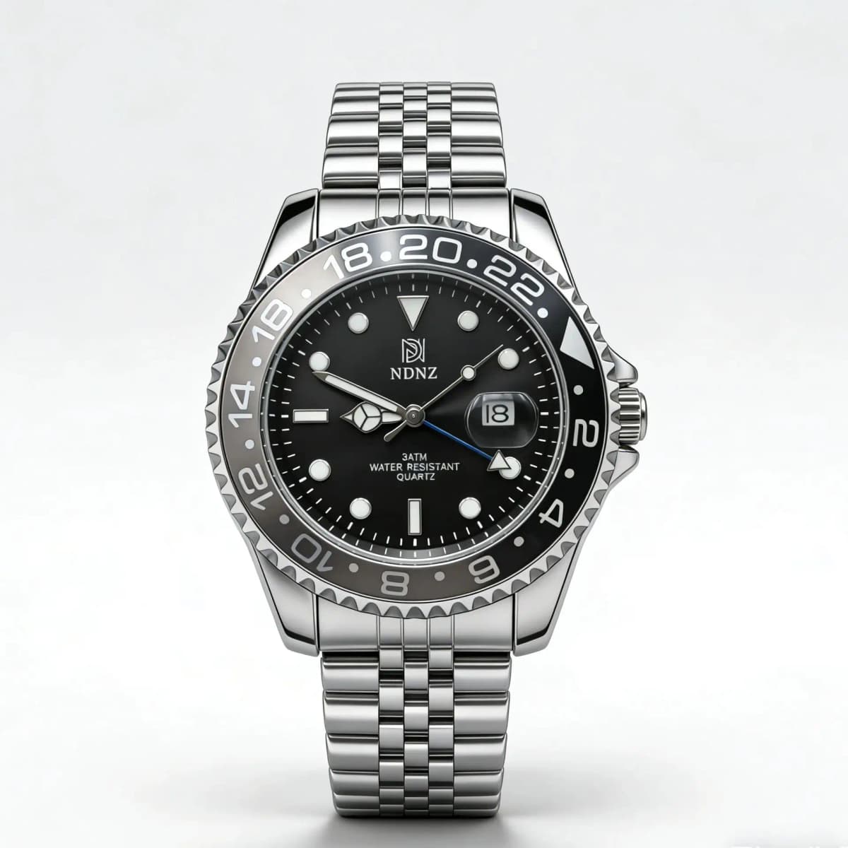 NDNZ New Business Casual Stainless Steel Waterproof Quartz Couple Watch with Date Function Wear-resistant for Men and Lovers