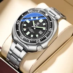 1#QINGXIYA Brand New Fashion Design Date Quartz Watch for Men Stainless Steel Waterproof Luminous Mens Watches Relogio Masculino