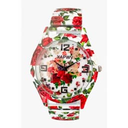 Rose-Colored Women's Watch, Fashionable Casual Elastic Band Quartz Couple's Watch, One for Men and One for Women