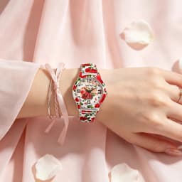 Rose-Colored Women's Watch, Fashionable Casual Elastic Band Quartz Couple's Watch, One for Men and One for Women