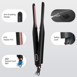 2 in 1 Mini Hair Straightener and Curler 3/10 Inch Small Flat Iron Hair Straightening Styler Pencil Flat Iron for Short Hair