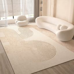 VIKAMA Cream Style Living Room Carpet, Waterproof And Anti-Slip Sofa Coffee Table Rug, Bedroom Floor Mat, Home Decoration