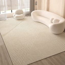 VIKAMA Cream Style Living Room Carpet, Waterproof And Anti-Slip Sofa Coffee Table Rug, Bedroom Floor Mat, Home Decoration