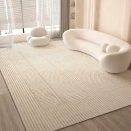 VIKAMA Cream Style Living Room Carpet, Waterproof And Anti-Slip Sofa Coffee Table Rug, Bedroom Floor Mat, Home Decoration