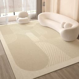 VIKAMA Cream Style Living Room Carpet, Waterproof And Anti-Slip Sofa Coffee Table Rug, Bedroom Floor Mat, Home Decoration