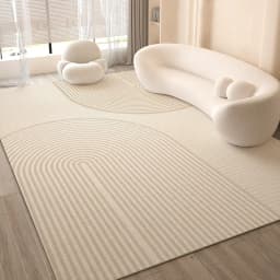 VIKAMA Cream Style Living Room Carpet, Waterproof And Anti-Slip Sofa Coffee Table Rug, Bedroom Floor Mat, Home Decoration