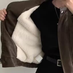 Korean Style Fleece Lined PU Leather Jacket Women's Loose Thickened Short Coat Autumn Winter New Arrival Small Size Top