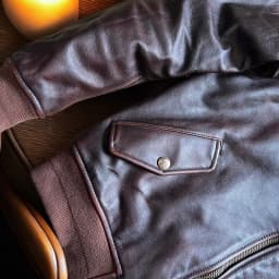 Afashion American Retro Deep Brown Genuine Leather MA1 Flight Jacket Handmade Tea Core Cowhide Washed Casual Fashion Urban Style