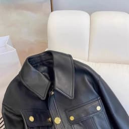 Black PU Leather Biker Jacket Short Design Sensation Spring Autumn Women's Fashion Tagkita Brand Stylish Top Coat