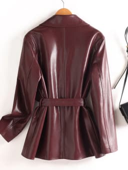 Haining Short Lamb Leather Jacket Women's Slimming Waist Vintage Style Spring Autumn Loose Genuine Leather Windbreaker