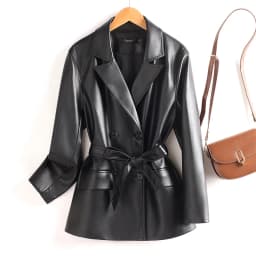 Haining Short Lamb Leather Jacket Women's Slimming Waist Vintage Style Spring Autumn Loose Genuine Leather Windbreaker