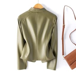 Genuine Leather Women's Short Slim Sheepskin 2025 Spring Autumn Leather Jacket New Long Sleeve Suit Collar Zipper Little Coat