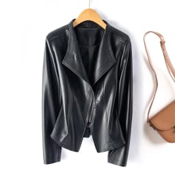 Genuine Leather Women's Short Slim Sheepskin 2025 Spring Autumn Leather Jacket New Long Sleeve Suit Collar Zipper Little Coat