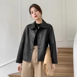 High-end Simple Natural Sheepskin Coats for Women 2026 New Trend Casual Single-breasted Lychee Texture Genuine Leather Jacket