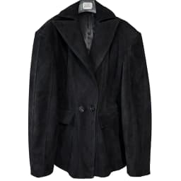 YOLOAgain Vintage Suede Blazer Jacket Women Double Breasted Lapel Dark Brown Genuine Sheepskin Leather Jacket Coat Female