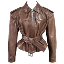 YOLOAgain Real Leather Jacket Coat Women With Belt Genuine Sheepskin Brown Leather Jacket Ladies
