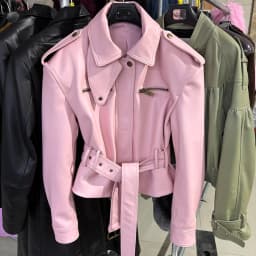 YOLOAgain Real Leather Jacket Coat Women With Belt Genuine Sheepskin Brown Leather Jacket Ladies