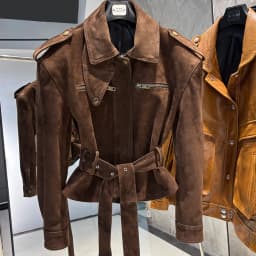 YOLOAgain Real Leather Jacket Coat Women With Belt Genuine Sheepskin Brown Leather Jacket Ladies