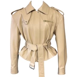 YOLOAgain Real Leather Jacket Coat Women With Belt Genuine Sheepskin Brown Leather Jacket Ladies