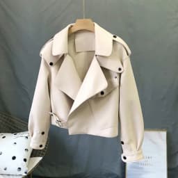 OFTBUY 2022 Genuine Leather Jacket Women Real Sheepshin Leather Coat Spring Autumn New Fashion Real Leather Jacket Loose Casual