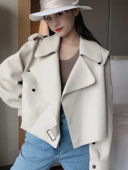 OFTBUY 2022 Genuine Leather Jacket Women Real Sheepshin Leather Coat Spring Autumn New Fashion Real Leather Jacket Loose Casual