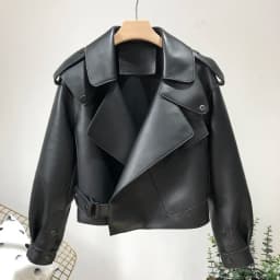 OFTBUY 2022 Genuine Leather Jacket Women Real Sheepshin Leather Coat Spring Autumn New Fashion Real Leather Jacket Loose Casual