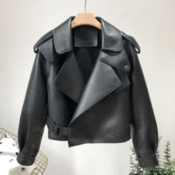 OFTBUY 2022 Genuine Leather Jacket Women Real Sheepshin Leather Coat Spring Autumn New Fashion Real Leather Jacket Loose Casual